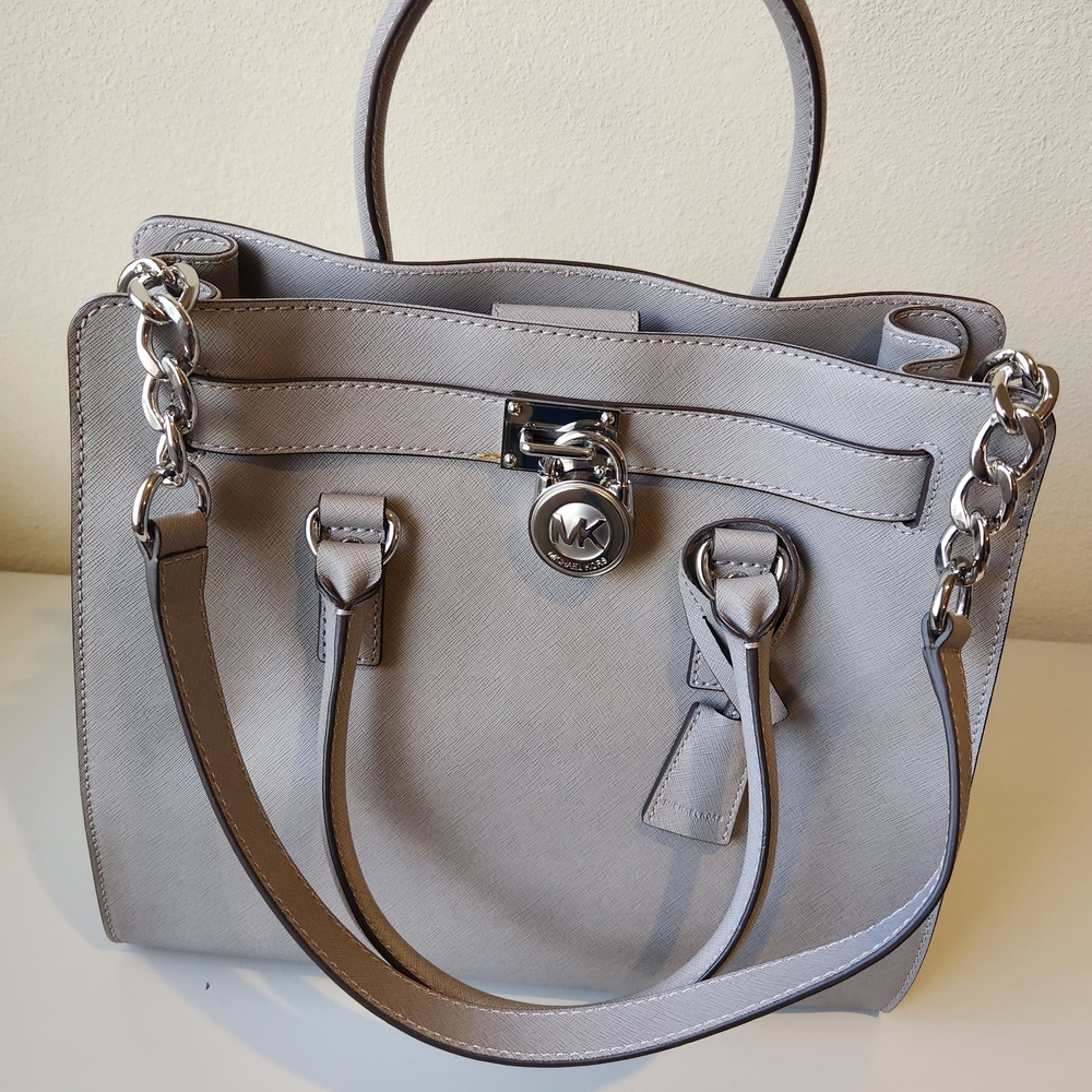 Michael Kors New Gray Leather Tote Bag